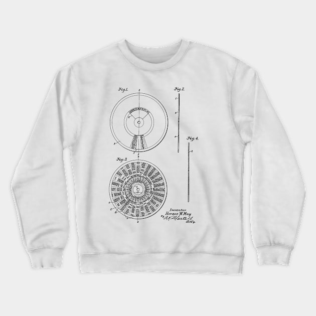 Perpetual Calendar Vintage Patent Hand Drawing Crewneck Sweatshirt by TheYoungDesigns